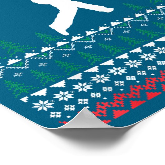 Cute Bowling Player Santa Claus Hat Ugly Christmas Poster (Hoek)