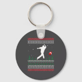 Cute Bowling Player Santa Claus Hat Ugly Christmas Sleutelhanger (Voorkant)