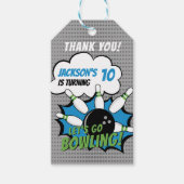 Cute Bowling-Style Birthday Kids Cadeaulabel (Voorkant)