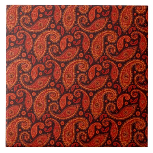 Cute bown swirlpaisley-patronen tegeltje (Voorkant)