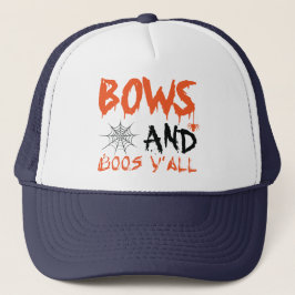 Cute Bows Boos Y'all Halloween Trucker Pet
