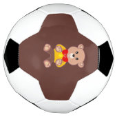 Cute Bowtie Teddy Bear Brown Soccer Ball Voetbal (Gedraaid)