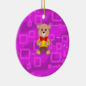 Cute Bowtie Teddy Bear  Spaceship  Keramisch Ornament (Rechts)