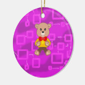 Cute Bowtie Teddy Bear  Spaceship  Keramisch Ornament (Links)