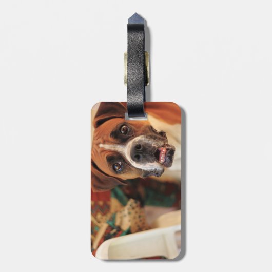 Cute Boxer Bagagelabel (Achterkant verticaal)
