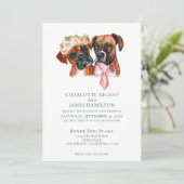 Cute Boxer Dog Bride and Groom Wedding Kaart (Staand voorkant)