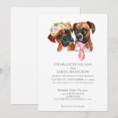 Cute Boxer Dog Bride and Groom Wedding Kaart (Voorkant / Achterkant)