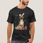 Cute Boxer Dog Easter Day Bunny Eggs Easter Costum T-shirt (Voorkant)