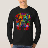Cute Boxer Dog Flowers T-shirt (Voorkant)