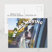 Cute Boxer Dog in Autoadres Aankondigingskaart (Voorkant / Achterkant)