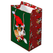 Cute Boxer Dog kerstary Medium Cadeauzakje (Voorkant Gekanteld)