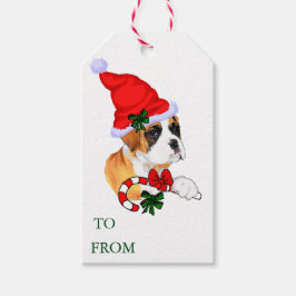 Cute Boxer Dog kerstcadeaus Cadeaulabel