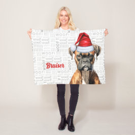 Cute Boxer Dog Kerstfeestdag Fleece Deken