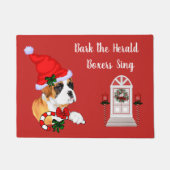 Cute Boxer Dog Kerstmis Deurmat (Voorkant)