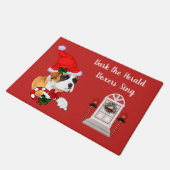 Cute Boxer Dog Kerstmis Deurmat (Schuin)