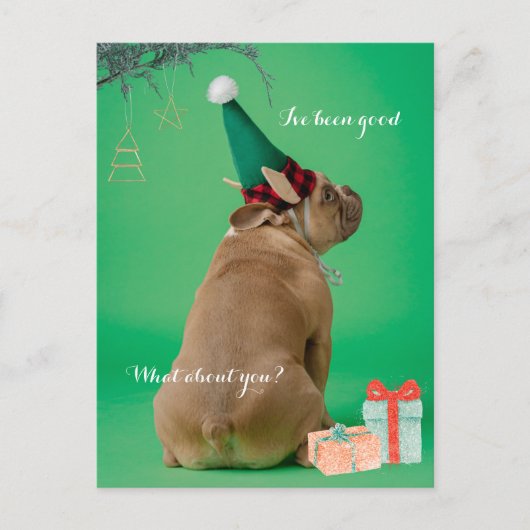 Cute Boxer Dog Kerstmis Ik ben goed Briefkaart gew (Voorkant)