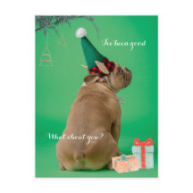 Cute Boxer Dog Kerstmis Ik ben goed Briefkaart gew