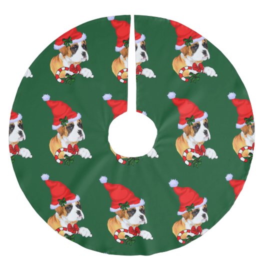 Cute Boxer Dog Kerstmis Kerstboom Rok (Voorkant)