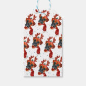 Cute Boxer Dog met Reindeer Antlers Kerstmis Cadeaulabel (Voorkant)