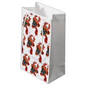 Cute Boxer Dog met Reindeer Antlers Kerstmis Klein Cadeauzakje (Achterkant Gekanteld)