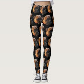 Cute Boxer Dog Photo Black Mode Womens Leggings (Voorkant)