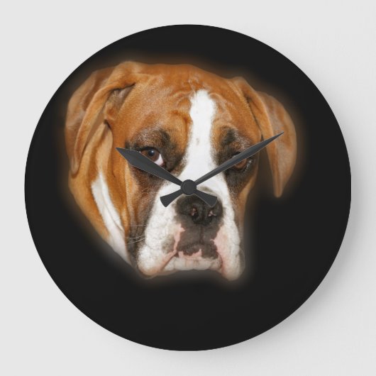 Cute Boxer Dog Portrait Wall klok (Voorkant)