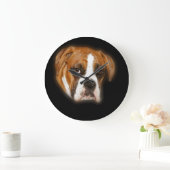 Cute Boxer Dog Portrait Wall klok (Huis)