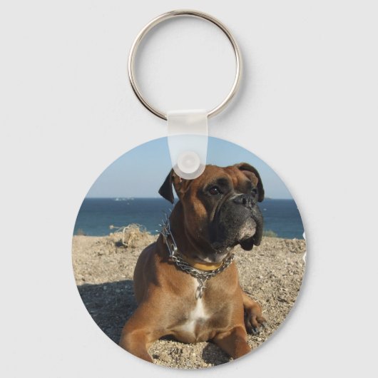 Cute Boxer Dog Sleutelhanger (Voorkant)