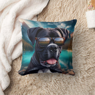 Cute Boxer Dog with Shades Kussen