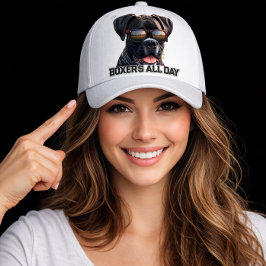 Cute Boxer Dog with Shades Trucker Pet