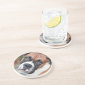 Cute boxer dog zandsteen onderzetter (Zijkant)