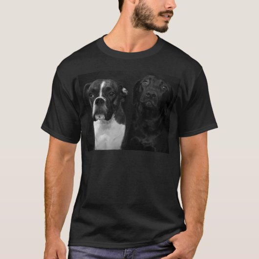 Cute Boxer en Black Lab T-shirt (Voorkant)