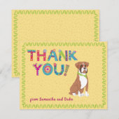 Cute Boxer Fun Colorful Floral Letters         Bedankkaart (Voorkant / Achterkant)
