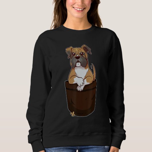Cute Boxer In Your Pocket Dog     Men Women Trui (Voorkant)
