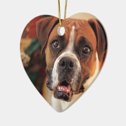 Cute Boxer Keramisch Ornament (Links)