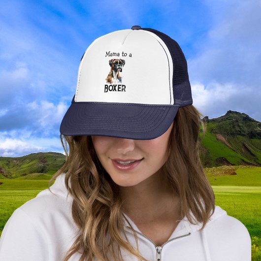 Cute Boxer Mama Brown personalize Trucker Pet