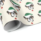 Cute Boxer met Kerstmis met kerstmis van Santa Hat Cadeaupapier (Rol Hoek)
