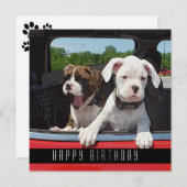 Cute Boxer Puppy Happy Birthday Hogs Aankondiging (Voorkant / Achterkant)