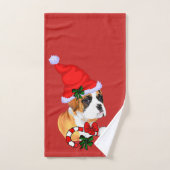 Cute Boxer Puppy Kerstmis Bad Handdoek (Handdoek)