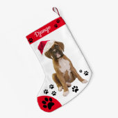 Cute Boxer Puppy Kerstmis Stockings - Boxer Dog Kleine Kerstsok (Achterkant (Hangend))