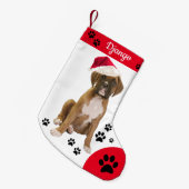 Cute Boxer Puppy Kerstmis Stockings - Boxer Dog Kleine Kerstsok (Voorkant (Hangend))