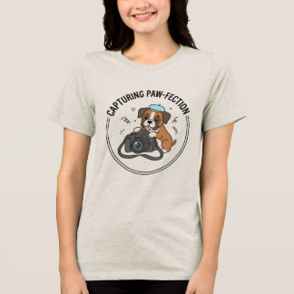 Cute Boxer Puppy Photographer Capturing Pawfection Tri-Blend Shirt