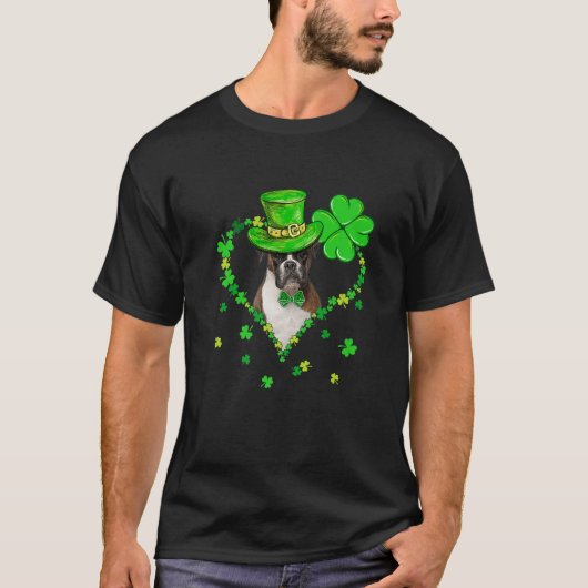 Cute Boxer Saint Patrick's Day Dogs Dad Ma T-shirt (Voorkant)