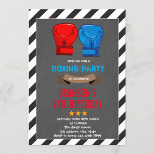 Cute boxing party-uitnodiging kaart