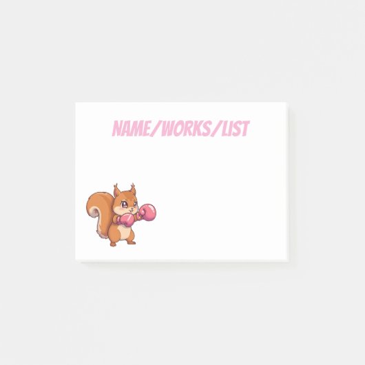 Cute Boxing Squirrel Funny Post-it® Notes (Voorkant)