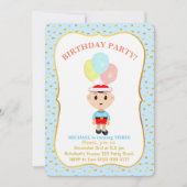 Cute Boy 3rd Birthday Invitation Kaart (Voorkant)