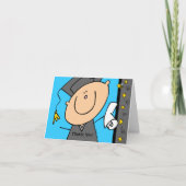 Cute Boy Afstudeerder Custom Bedankkaart (Voorkant)