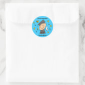 Cute Boy Afstudeerder Custom Ronde Sticker (Tas)