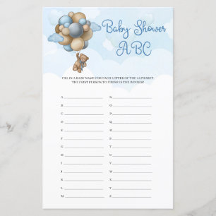Cute Boy baby beer bruine ballons Baby shower ABC