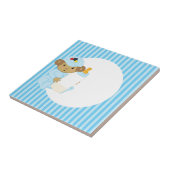 Cute Boy Baby Monkey die een fles houdt Tegeltje (Zijkant)